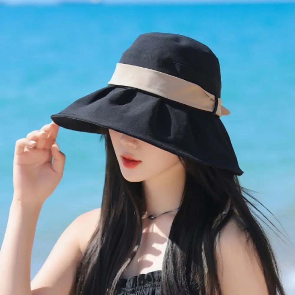 조절 가능한 활 어부 모자, 휴대용 자외선 차단 넓은 챙, 통기성 비치 캡, 소녀