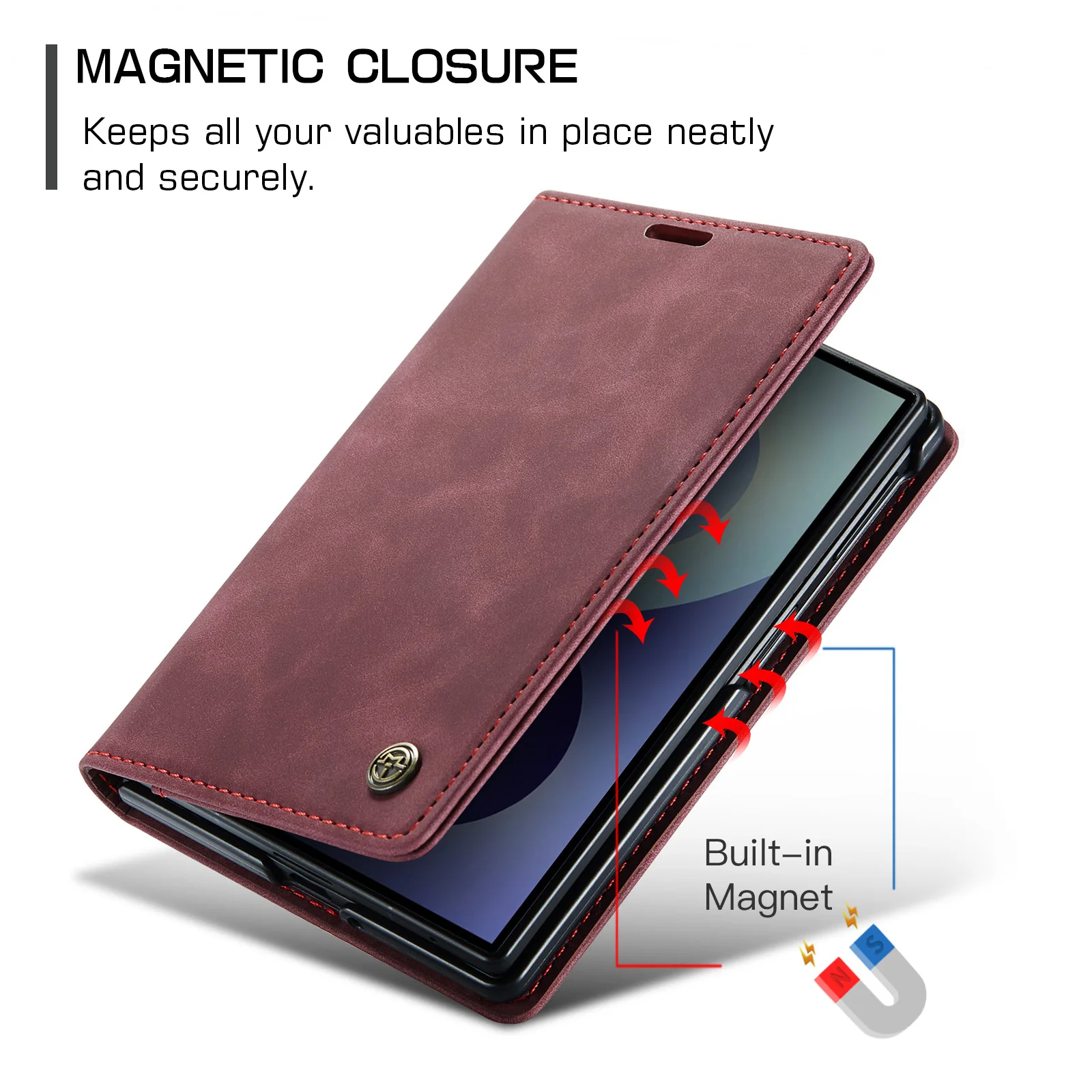 Vintage Magnetic Flip PU Leather Wallet Phone Case Cover