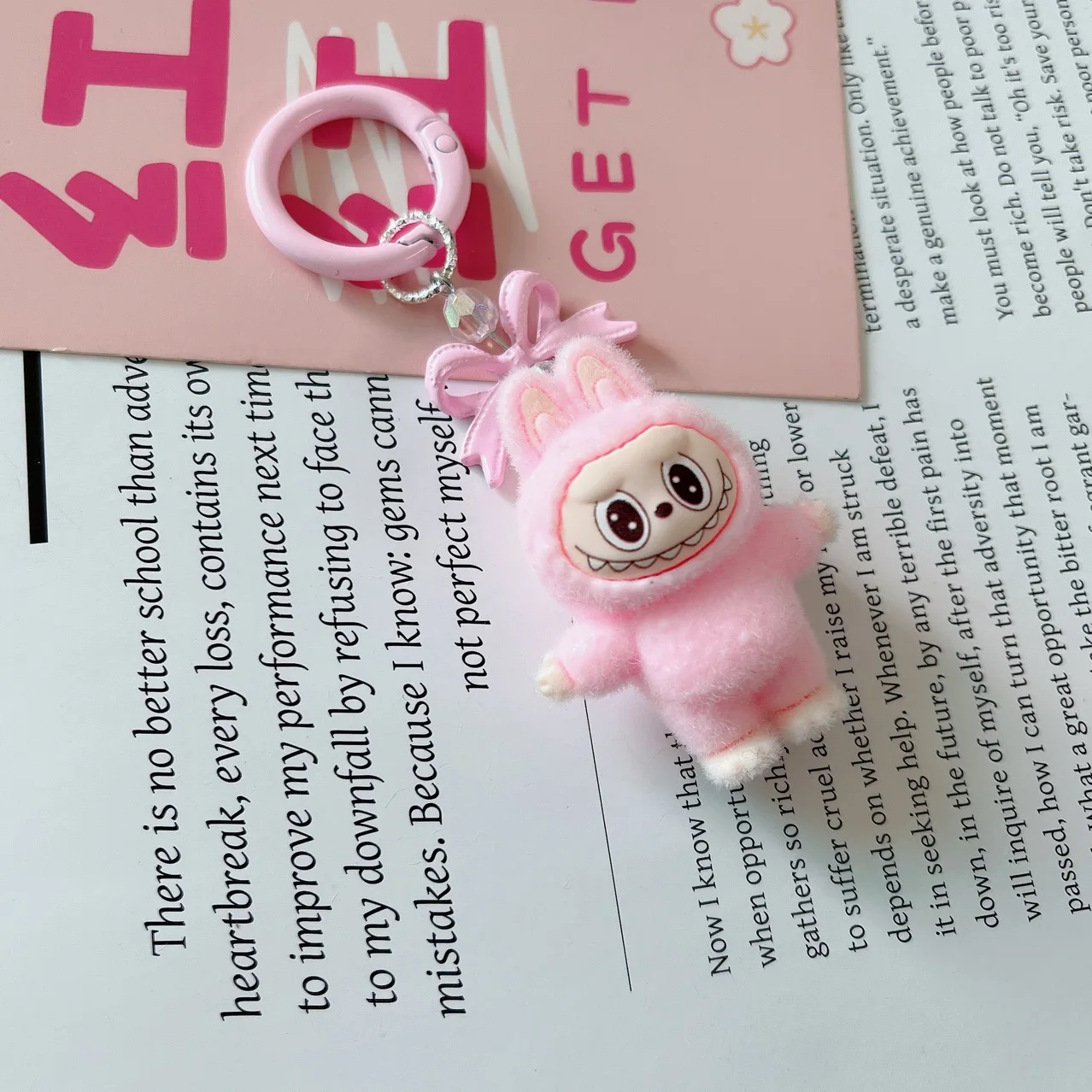 Labubu Keychain Doll Couple Keyring Kawaii Cartoon Creative Bowknot Mobile Phone Bag Pendant Charms Backpack Decoration Gifts plush keychain key chain bunny keychain balloon dog keychain backpack decoration plush doll plush toy