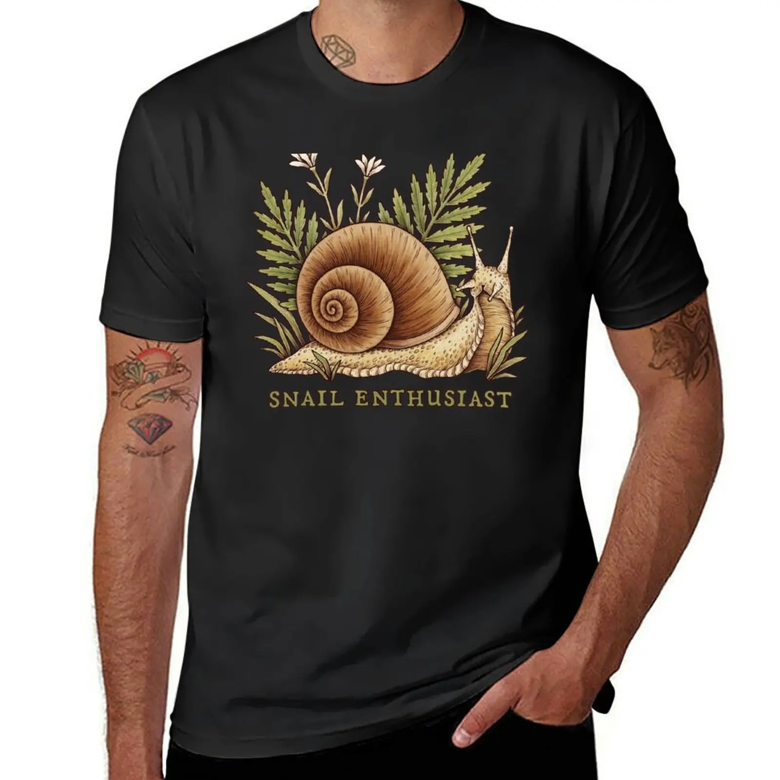 Snail Enthusiast T-Shirt tops plus sizes anime men clothing