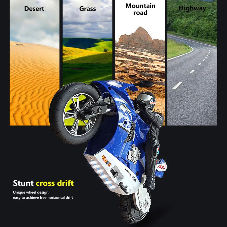 Large Rc Motorcycle 1/6 Stunt Motorcycle Remote Control Motorcycle Racing Motorcycle Drift Car Toy Kids Toy Birthday Gift