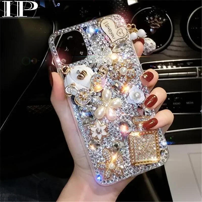 

Роскошные Чехлы со стразами и кристаллами для iphone 14 11 12 13 Pro XS MAX XR 7 8, прозрачный чехол с мягкими краями для iphone 15 PLUS, чехол