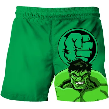 Hulk Miniso Pantaloncini da spiaggia da uomo Disney Avengers Movie Cartoon Print Pantaloni casual estivi Uomo Abbigliamento da spiaggia per adulti Regalo di compleanno per bambini 1