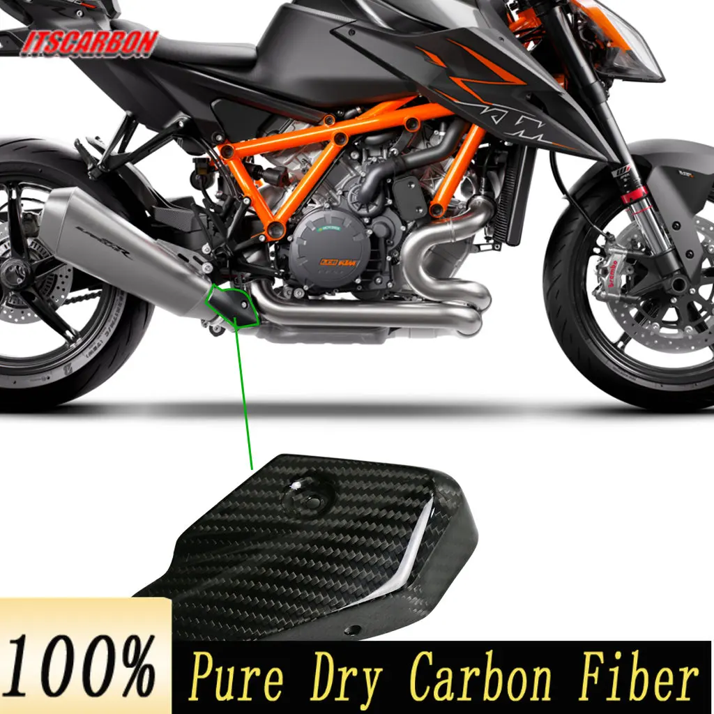 

For KTM Superduke 1290 R 2020 2021 2022 3K Carbon Fiber Motorcycle Accessories Exhaust shield Cover Fairing Part Kit