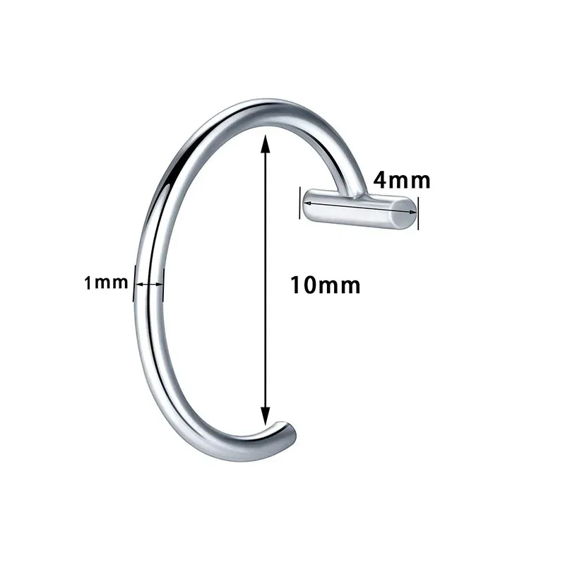 1pc Stainless Steel Piercing Jewelry Nose Piercing Body Jewelry For Women Men Fashion Simple Semicircular Hypoallergenic Nose Ring Lip Rings