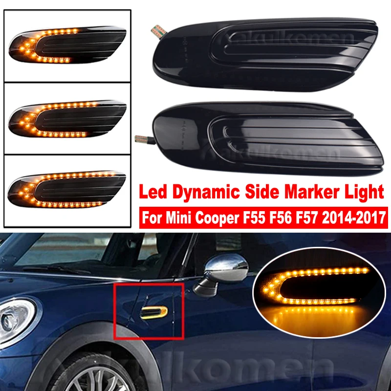 Mini Cooper r55,r56,f56,f57,ダイナミックサイドマーカー,信号