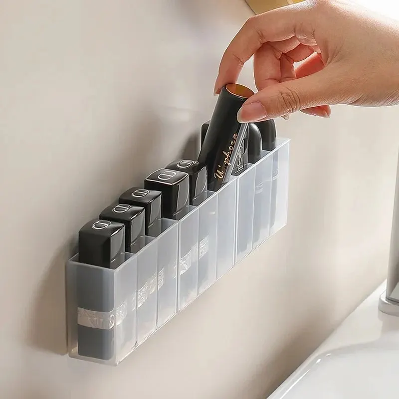 Wall Mounted 3Grids Organizer Cabinet Self-adhesive Small Objects Makeup Storage Box Holder