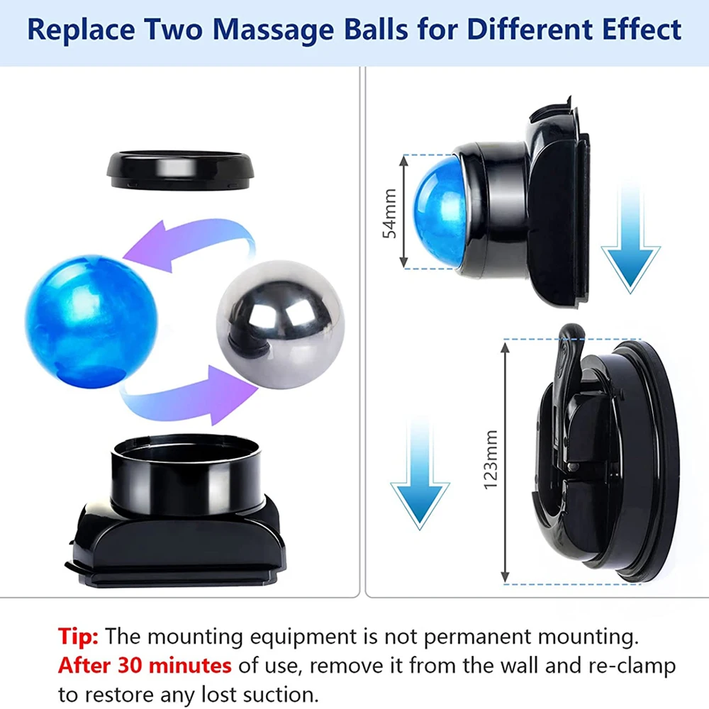Boule De Massage à Ventouse Portable - Pour Le Dos, épaules, Jambes - Montable Sur Mur - Sans Marque