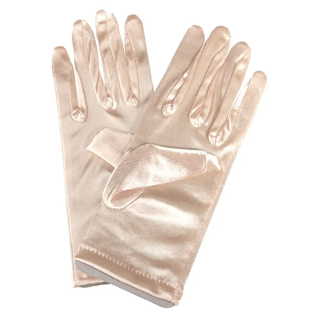 Elegant Stretch Satin Sunscreen Bridal Role Play Accessories Finger Gloves Wedding Gloves Wrist Stretch Satin