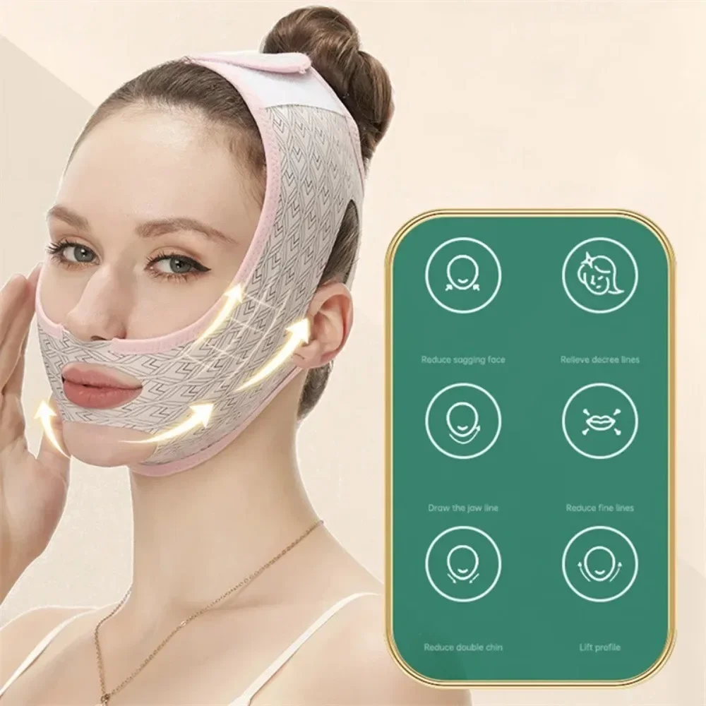 Elastic Face Slimming Bandage V Line Face Shaper Women Chin Cheek Lift Up  Belt Facial Massager Strap Face Beauty Skin Care Tools
