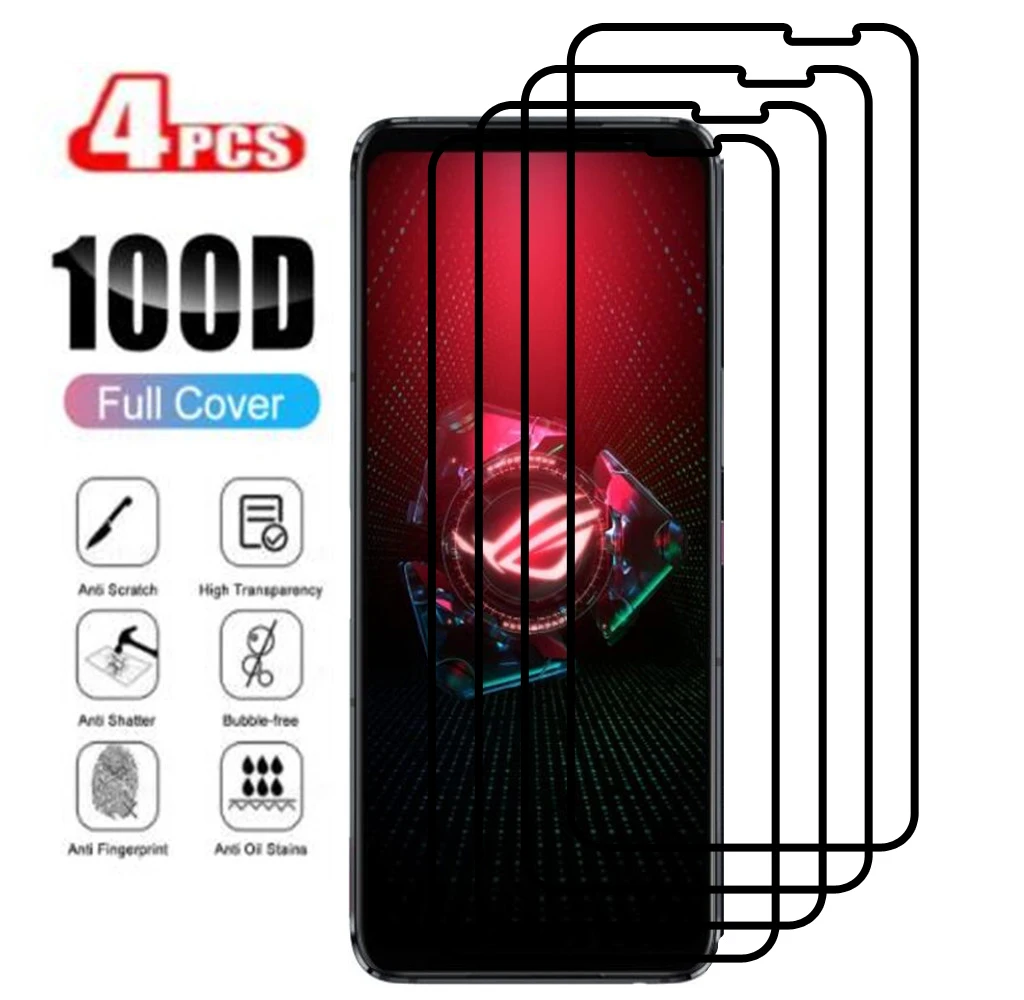 4pcs Full Coverage Protective Glass For Asus Rog Phone 5 3 2 Screen