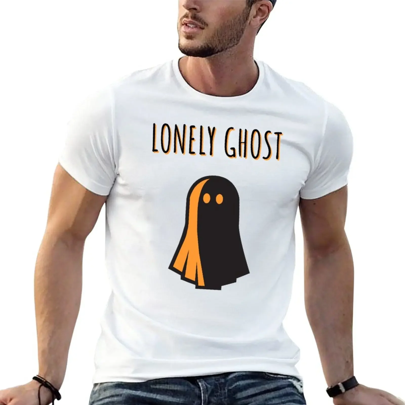 

Lonely ghost text me T-Shirt summer tops summer top funnys black t-shirts for men