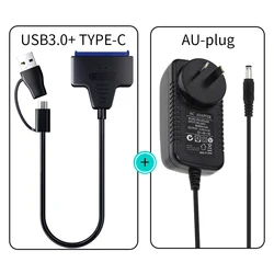 Universal USB to SATA/Type-C Hard Drive Adapter with Power Supply (USB3.0C to A AU Plug)