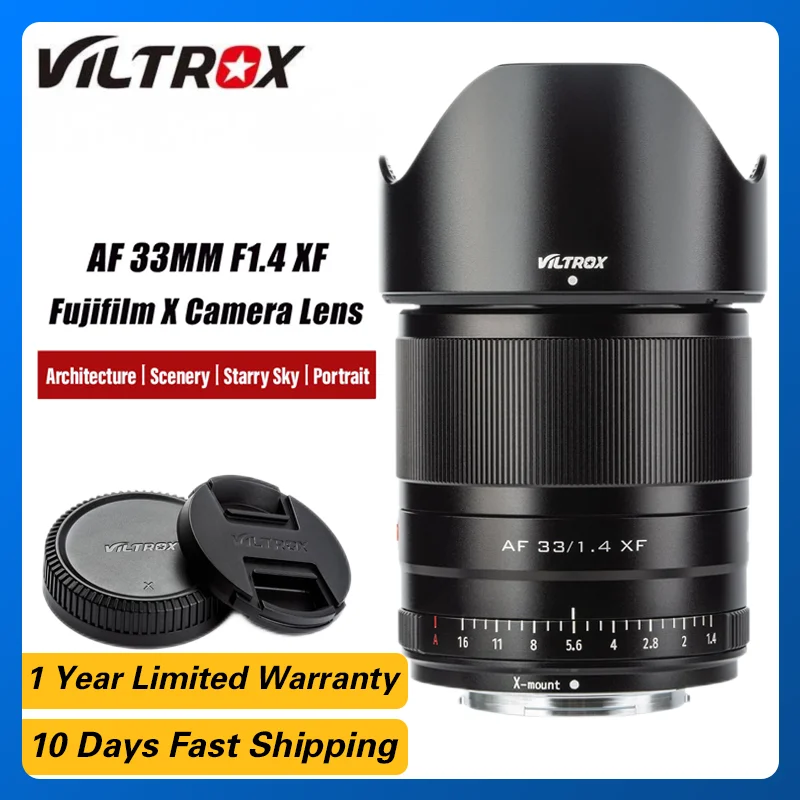 

Viltrox 33mm F1.4 XF Auto Focus Portrait Large Aperture Lens APS-C For Fujifilm Fuji X Mount Camera Lens X-T3 X-T20 Camera Lens