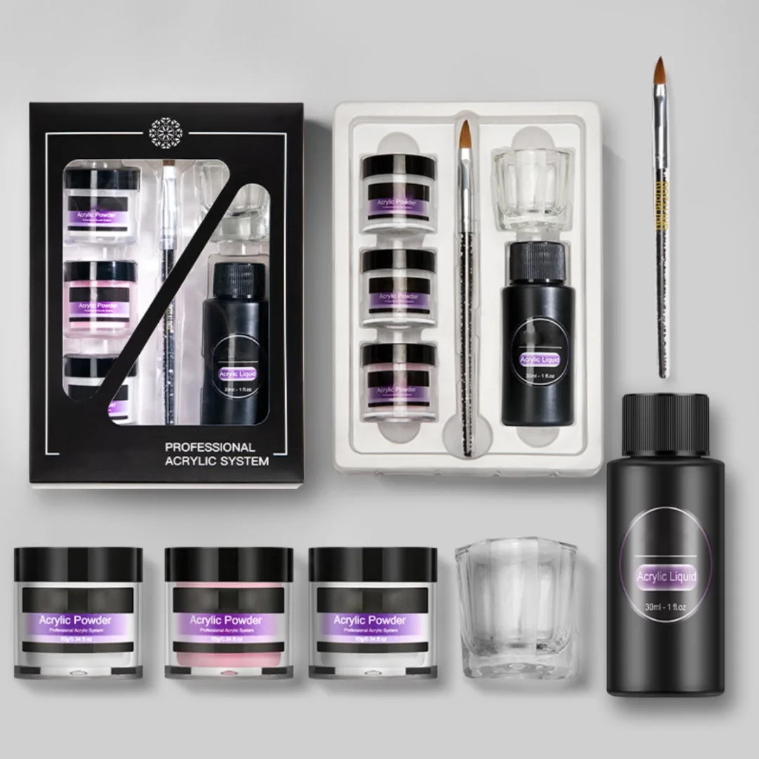 

1 Набор Профессиональный акриловый набор 30 м 3 цвета порошок для ногтей Сделай Сам дизайн ногтей инструменты для начинающих наращивание ногтей резьба красота