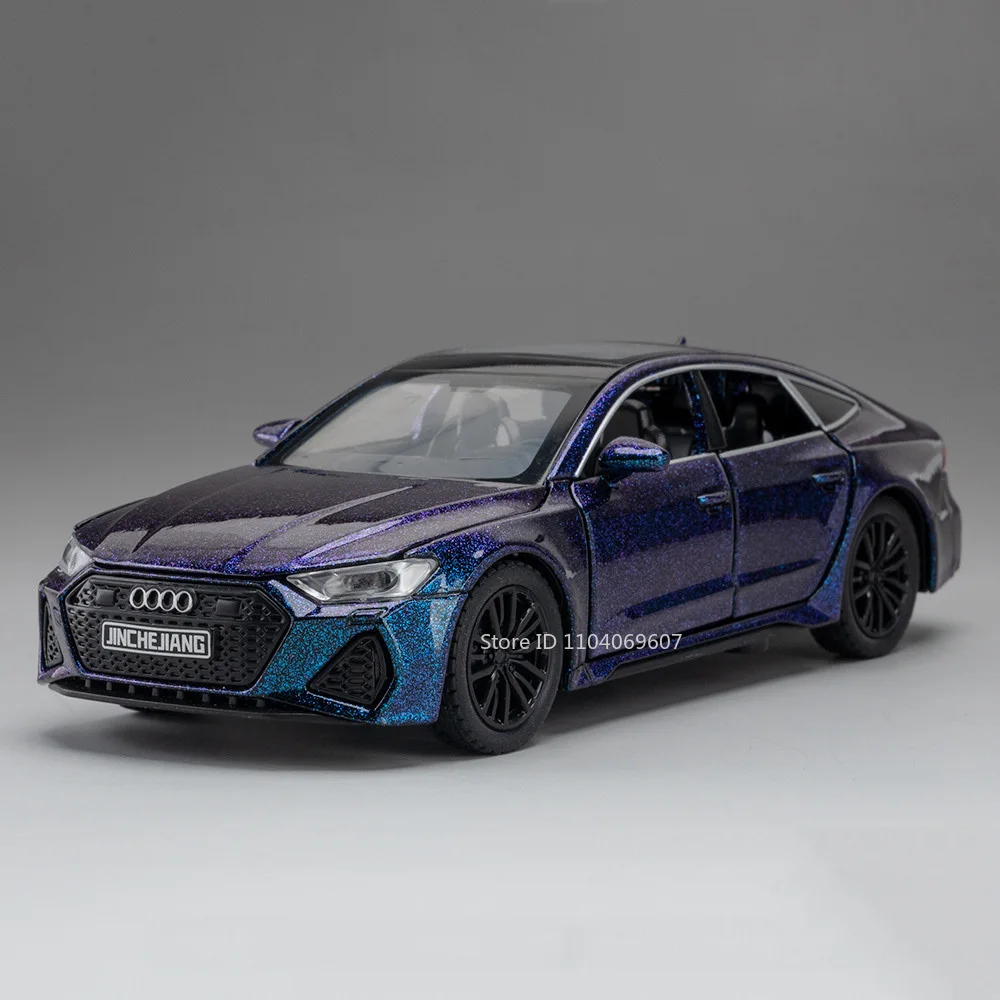 Alloy Diecast Miniature Toy Car with Opening Doors, Sound, Light, and Pull-Back Action