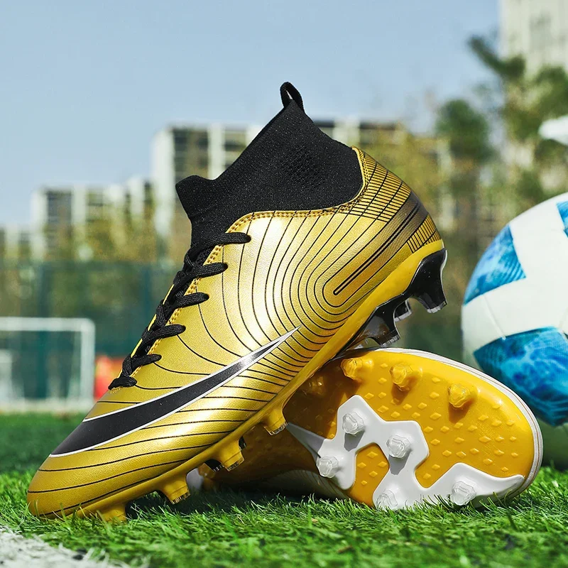 Original Men Soccer Shoes Students Training Society Sneaker Resistant Unisex Long Spikes Training Outdoor Casual Football Shoes