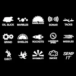 15-Piece Set of Creative Car Dashboard and Console Switch Button Sticker Decals - 10 set (1 sheet)