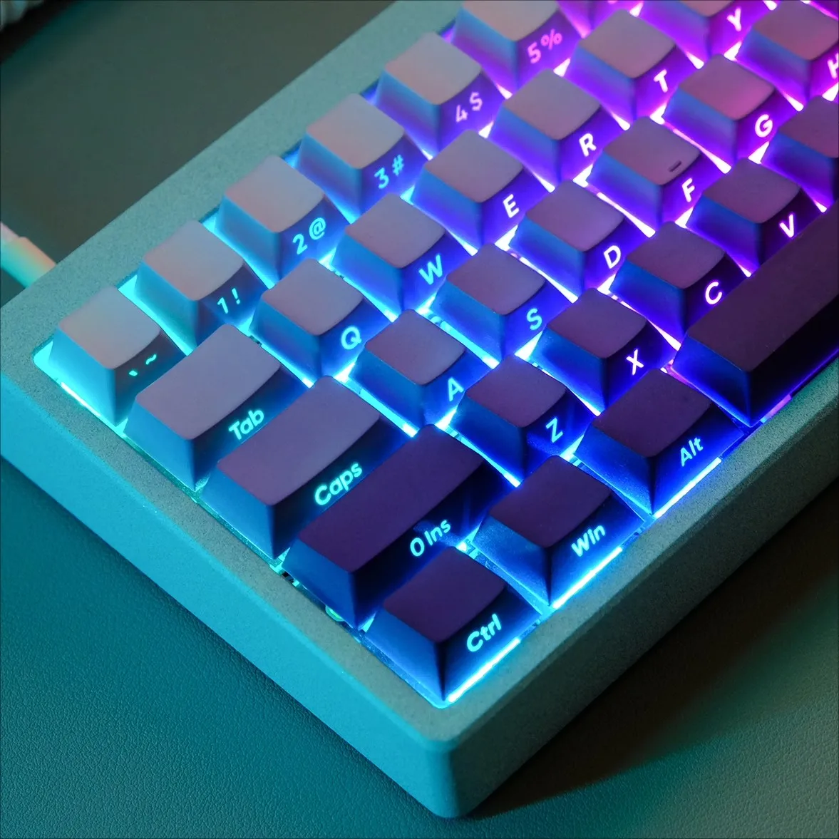 135Keys/set Purple Gradient Keycaps PBT Double Shot Side Printed