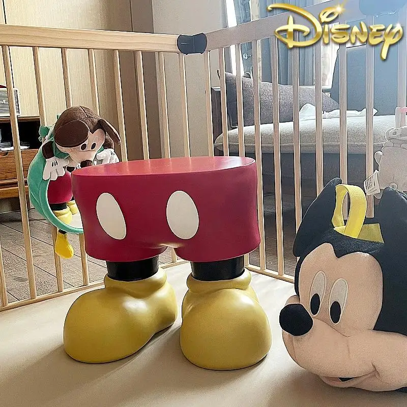 

Cartoon Disney Mickey Mouse Chair Creative Mickey Pants Bedside Table Resin Shoes Changing Stool Nordic Home Decor Mini Tables