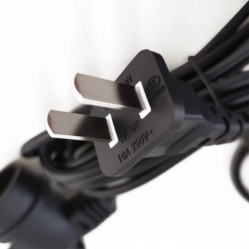 Black 3M US plug Power Cable with switch with 1 female connector Power Supply Wire Extension Cord