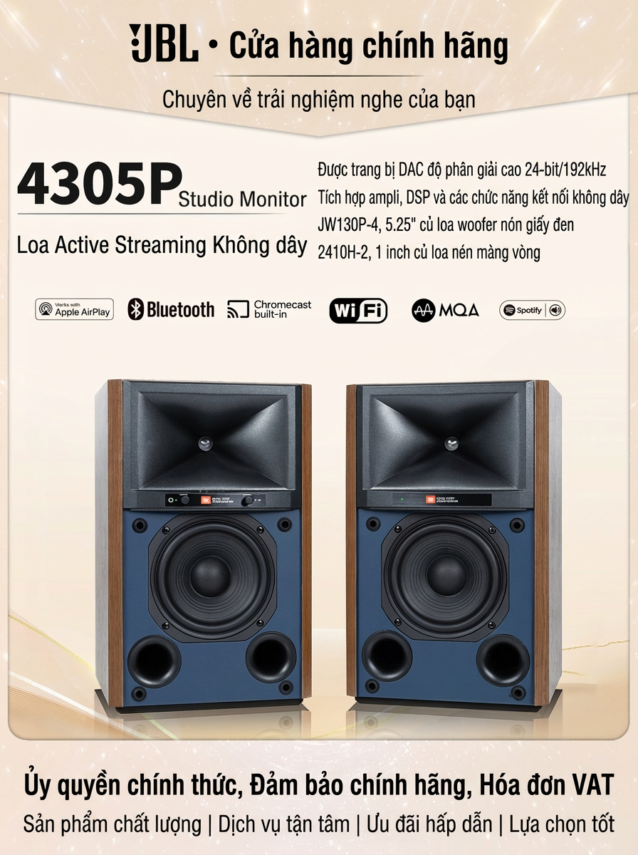 JBL | Loa Monitor Hi-Fi Hoạt Động với Phát Wi-Fi