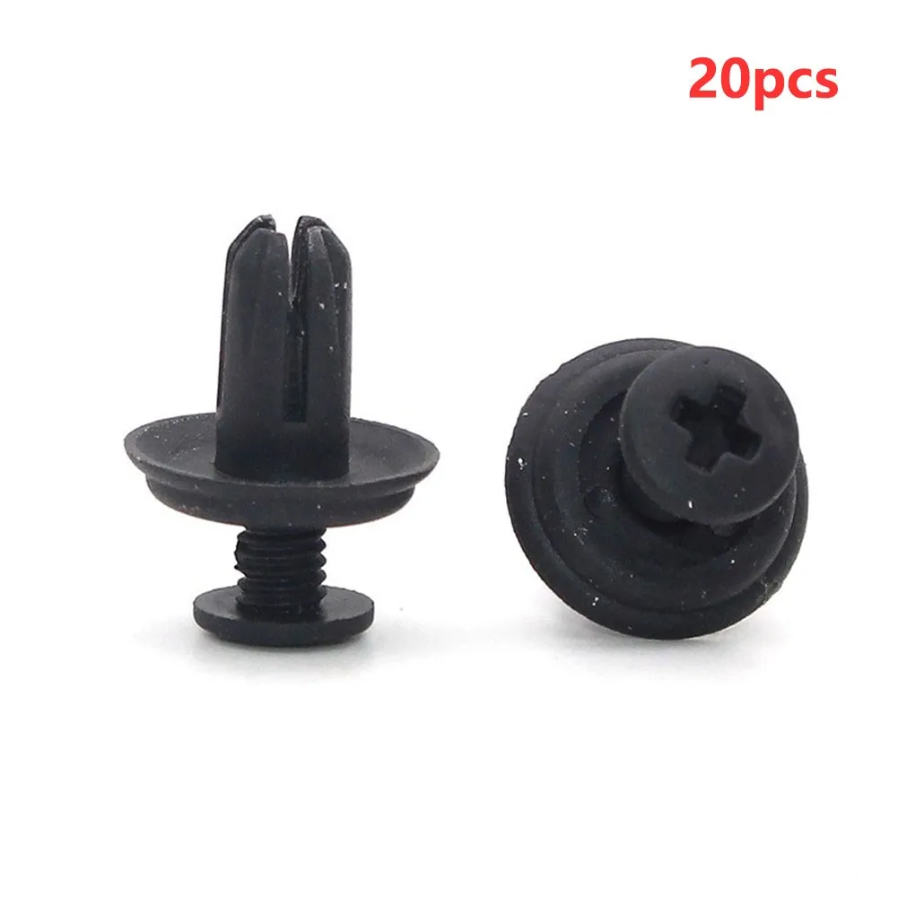

Wear-Resistant Dirt-Resistant Durable Light Weight Panel Clips 90687-SB0-013 Black For Honda Replaces 20pcs 6mm