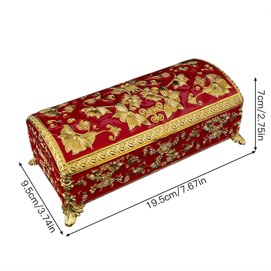 صندوق مجوهرات أوروبي كبير، قلادة، أقراط، خواتم، تخ...