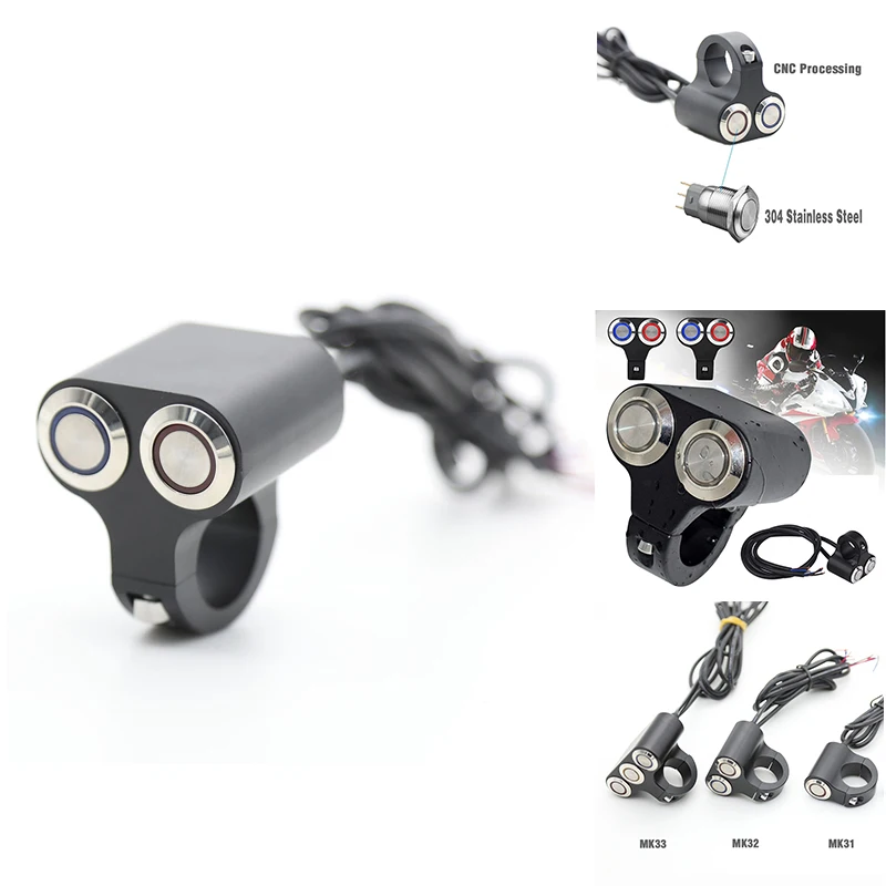Motorcycle Handlebar Led Indicator Light Switch Adjustable Mount Waterproof Button DC12V Lock |