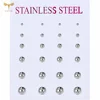 12 Pairs 2-7mm Mixed Size Solid Ball Earrings Set Women Men Stainless Steel Piercing Jewelry Minimalist Big Small Globe Ear Stud 5