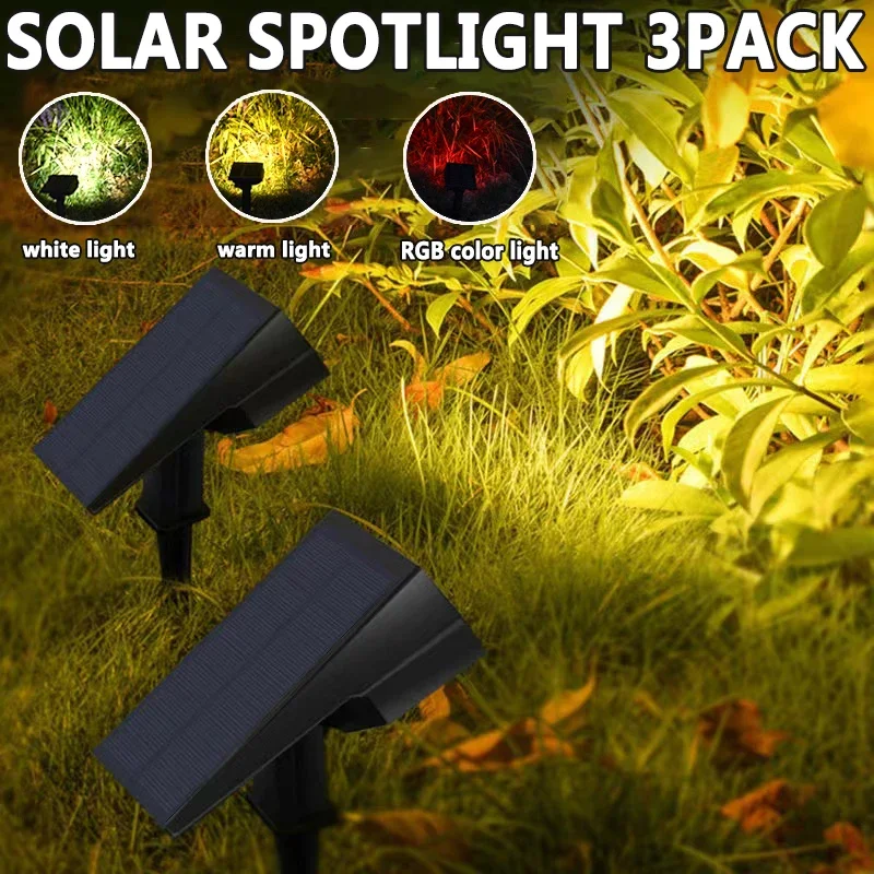 

1/2/3Pcs Solar Powered 7LED Lamp Adjustable Solar Spotlight In-Ground IP65 Waterproof Landscape Wall Light Outdoor Lighting