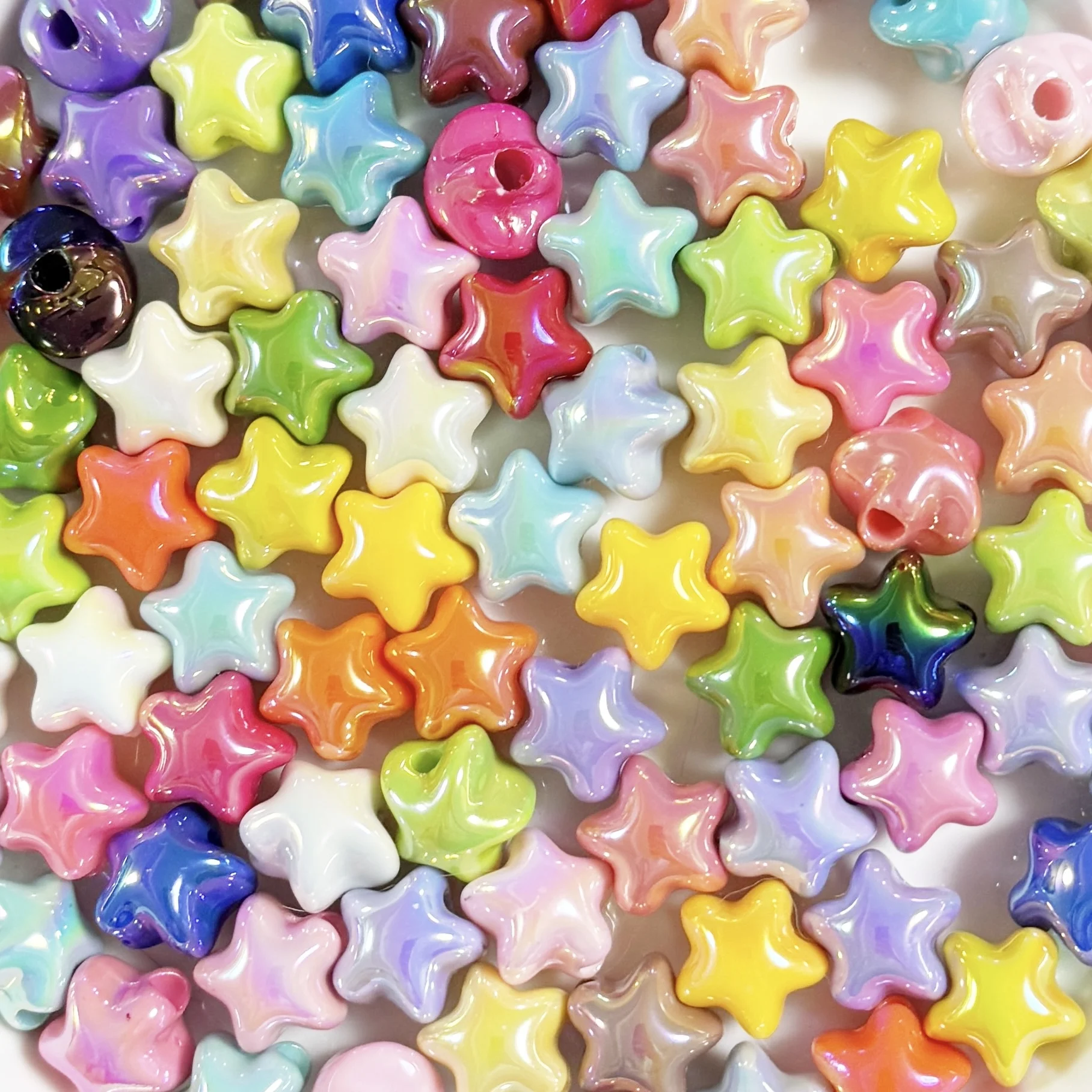 16mm Cute Fat Star Beads For Jewelry Making Phone Chain Keychain Earrings Bracelet Kids Hair Pin Accessories DIY Pet Decorations