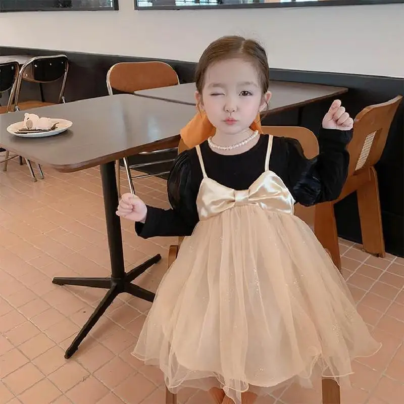 

Long Sleeve Baby Girl Dress Autumn A Line Sweet Dresses Kids Child 2 to 8 Years Children Clothes