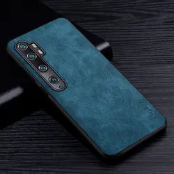 Premium Scratch-Resistant Solid Color PU Leather Phone Case for Mi 10 Pro (Dark Blue)