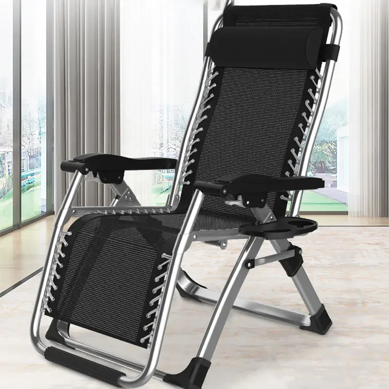 Napping Lounger Folding Bed Portable Chair Nap Bed Office Outdoor Camping Beach Chair Leisure Household Chairs Outdoor Furniture