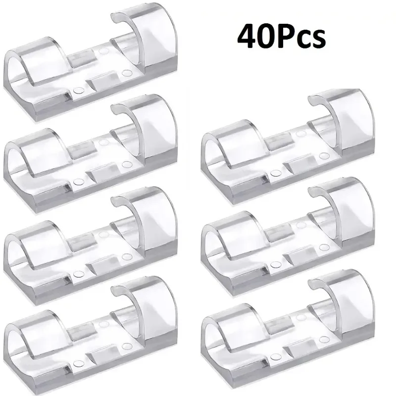 2060개 케이블 관리 클립 와이어 홀더 세트 USB 데이터 충전 케이블용 벽걸이형 스풀 정리함