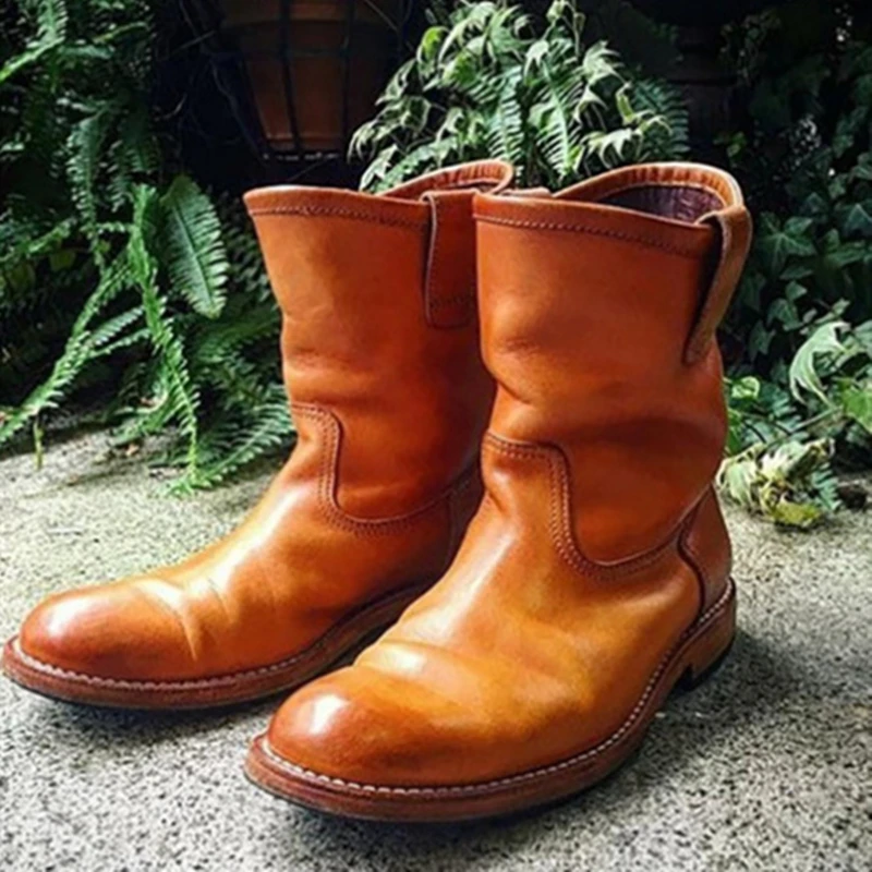 Faux Leather Boots Male Footwear Men's Short Boots Chelsea Boots Men