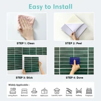 1/10pcs 3D กระเบื้องสติกเกอร์ Self-กาวกระเบื้องสีเขียว Backsplash ห้องน้ําสติกเกอร์กระเบื้อง,น้ําและแม่พิมพ์,30x30 ซม. 5