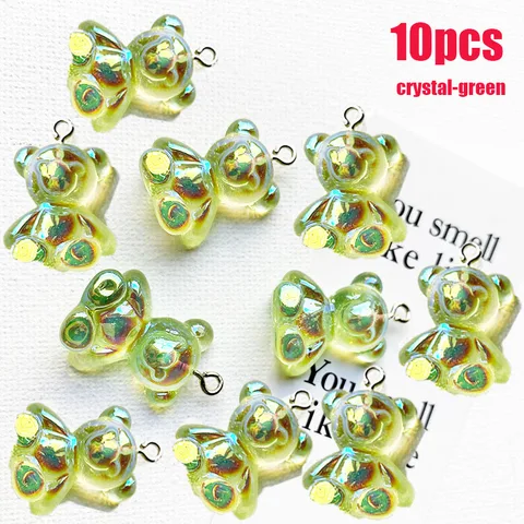 Colorful Gummy Bear Pendant Charms for Necklace Bracelet Diy Earrings Jewelry Bears Valentine's Day Gift 2.1*1.1cm