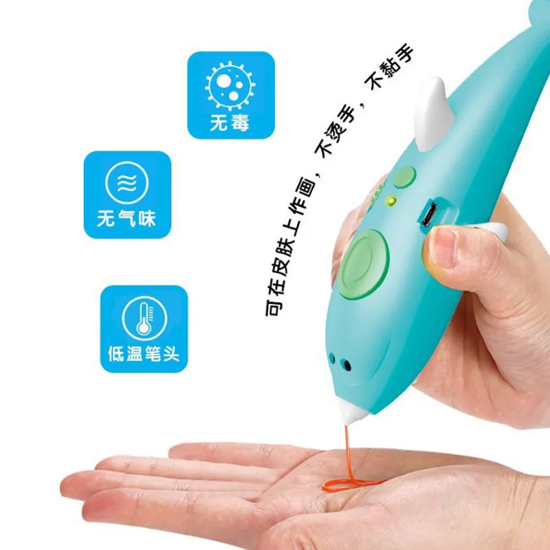 Luxmoc 3D Printing Pen Creative 3D Stereoscopic Toys Models Drawing Pen DIY Graffiti Low Temperature For Kids Gift