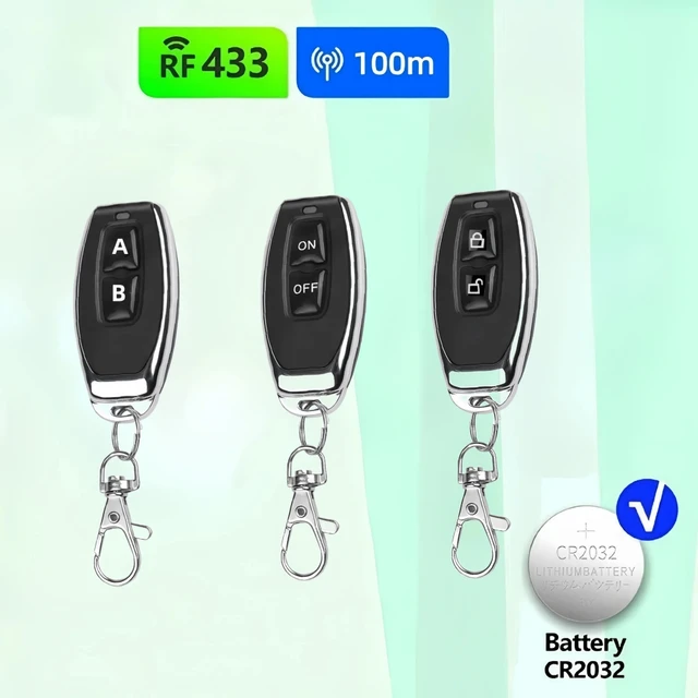 433Mhz RF Remote Control On Off Button Learning Code EV1527 Smart Home Transmitter For Led Light Car Gate Garage Door Alarm Key