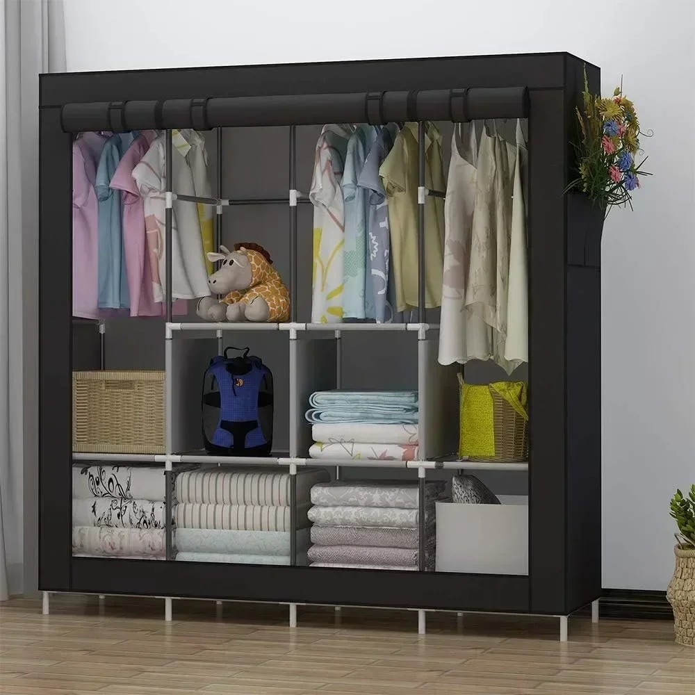 

Living Room Cabinet Hanger Floor Closet Clothes Organizer Cabinets Dressers Storage Locker Multifunction Home Furniture Door