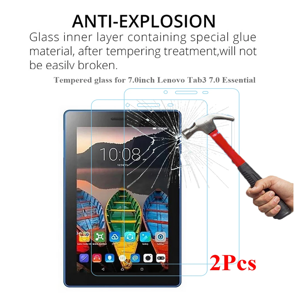 2-Pack Premium Screen Protector for Lenovo Tab3 7.0 Essential - HD Tempered Glass