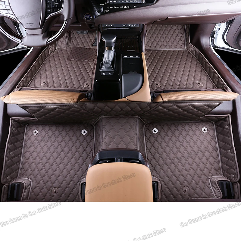  Tapis Sol Antidérapant Tapis Sol Voiture Cuir pour Lexus pour  LS460 2007–2012 Accessoires Voiture Intérieur Tapis Sol ECuir Voiture  Protecteurs (Couleur : Brun)