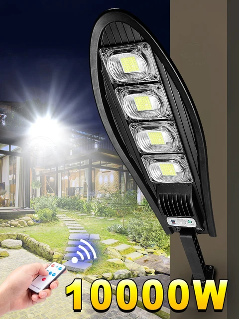 10000W Solaire Led Lumières Extérieure Super Lumineux Rechargeable Lampe  Solaire IPX65 Étanche Puissante Lumière De Jardin