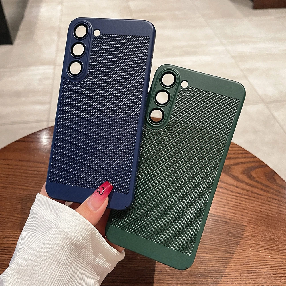 Cooling Mesh Heat Dissipation Case For Samsung Galaxy S23 S22 S21 Plus Note 10 20 Ultra Camera Protection Breathable_voghion.com