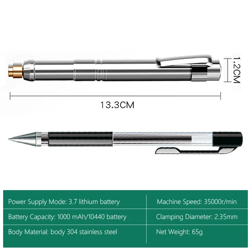 Electric Engraving Pen 3.7V Wireless Small Electric Carving Pen Electric Drill Metal Polishing Machine Carving Woodworking Tools