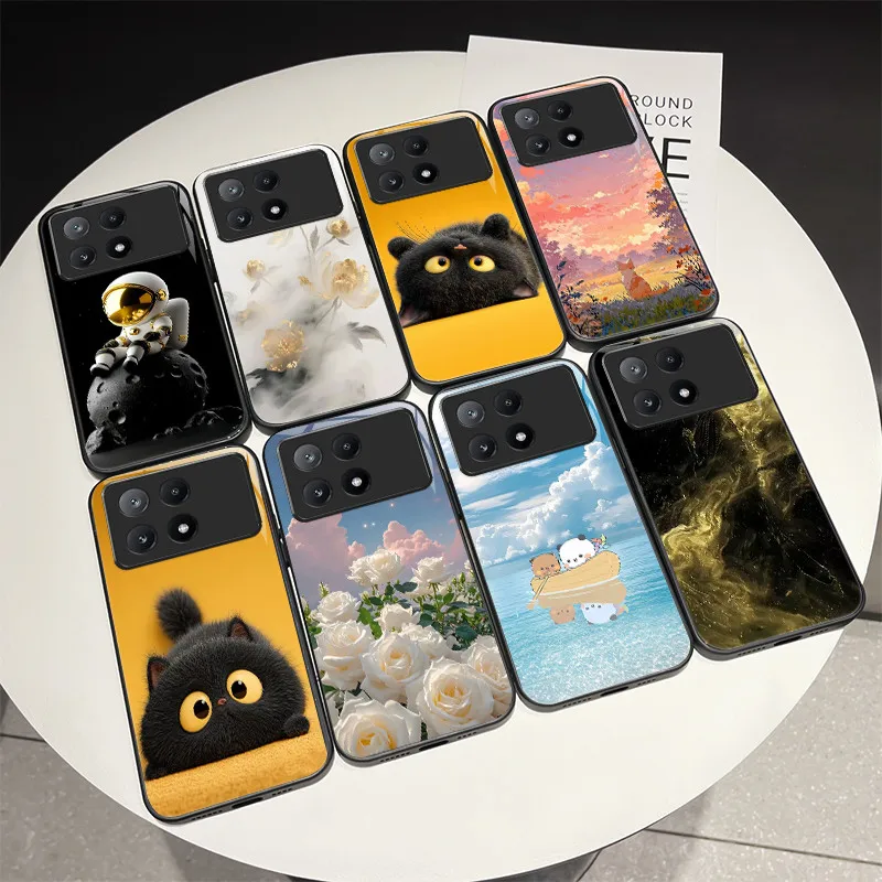 Beautiful Flower Cute Cats Case For Xiaomi Poco X6 Pro / Poco X6 5G ...