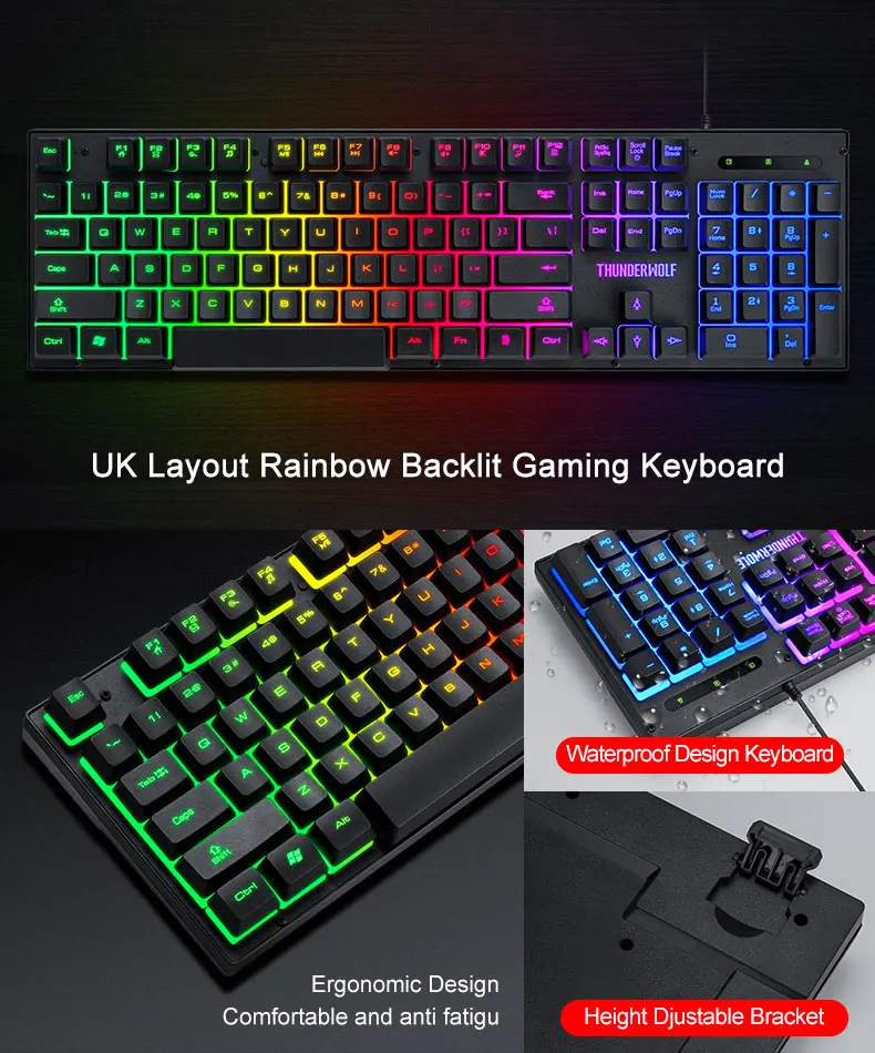 Gaming Keyboard Mouse And Mouse Pad Set With Backlit Wired Keys_voghion.com