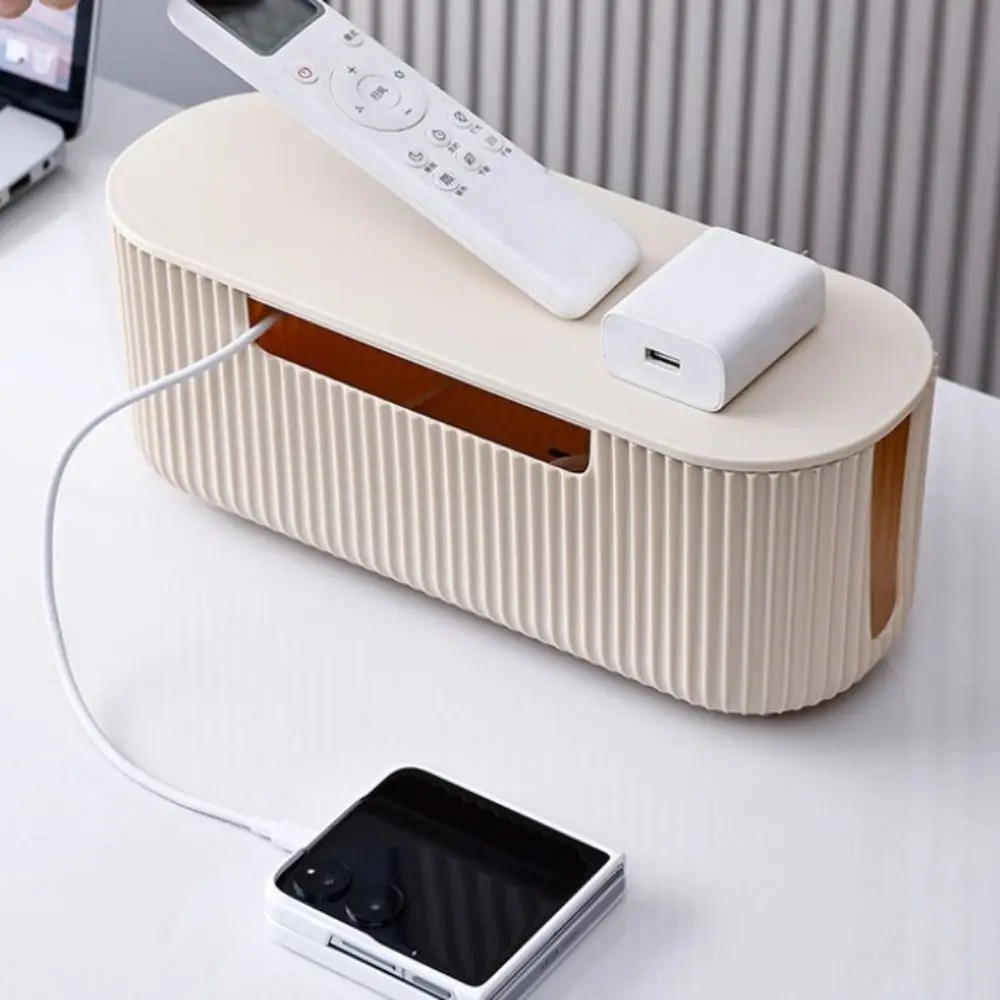 Quality Desktop Cable Storage Box with Lid Multi-Functional Socket Storage Box Dustproof Cable Organizer Household